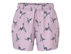 Violette shorts med colibri-print og bindebånd fra Name It 13215235 winsome orchid hummingbird